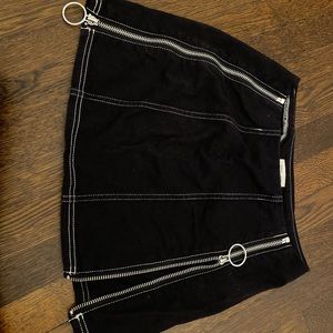Jeans black skirt with zips